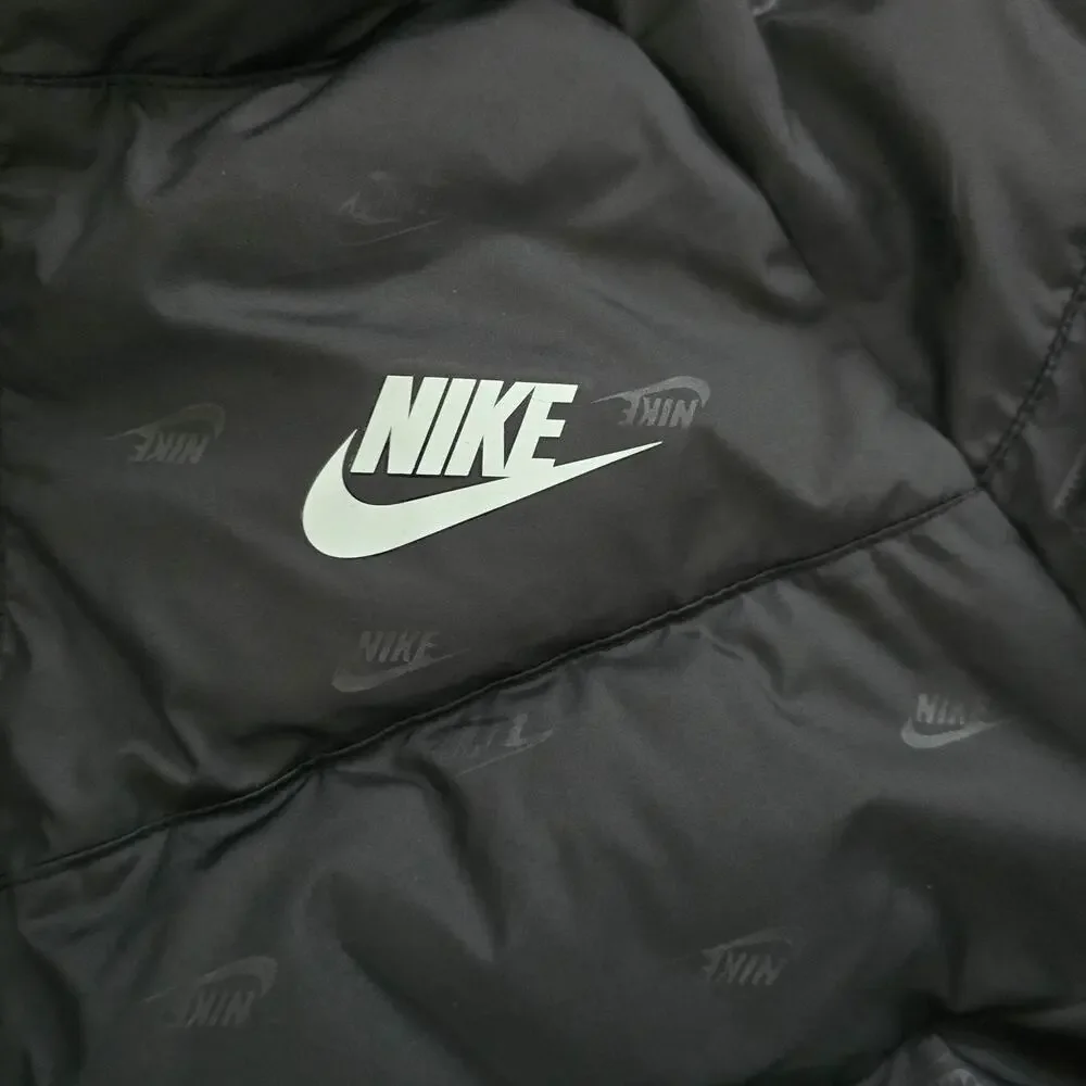 Nike Kids Sportswear Synthetic-Fill Hooded Full Zip Jacket Black, Size Large
